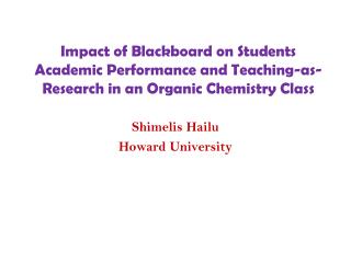 Shimelis Hailu Howard University