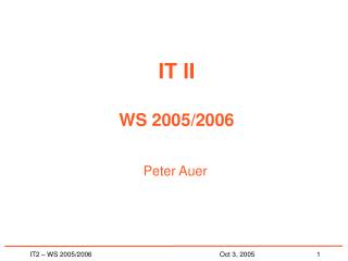 IT II WS 2005/2006