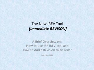 The New iREV Tool [immediate REVISON]