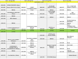 Revised 29 Aug- 1 Sep CEMC Class Schedule
