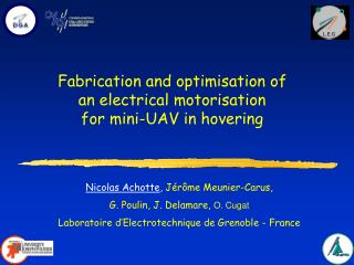 Fabrication and optimisation of an electrical motorisation for mini-UAV in hovering