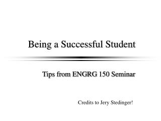 Being a Successful Student