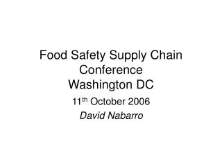 Food Safety Supply Chain Conference Washington DC