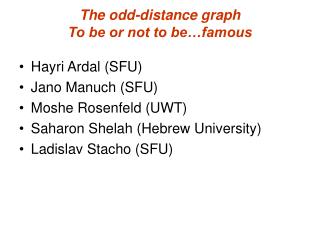 The odd-distance graph To be or not to be…famous