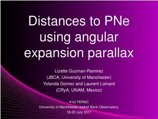 Distances to PNe using angular expansion parallax