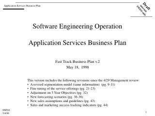 Software Engineering Operation Application Services Business Plan