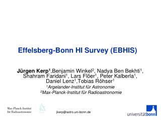 Effelsberg-Bonn HI Survey (EBHIS)