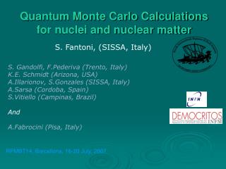 Quantum Monte Carlo Calculations for nuclei and nuclear matter
