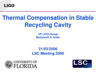 Thermal Compensation in Stable Recycling Cavity