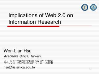 Implications of Web 2.0 on Information Research