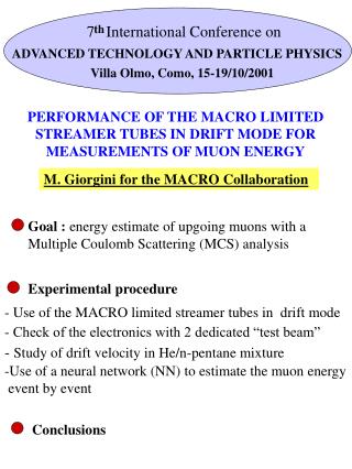 PERFORMANCE OF THE MACRO LIMITED STREAMER TUBES IN DRIFT MODE FOR MEASUREMENTS OF MUON ENERGY