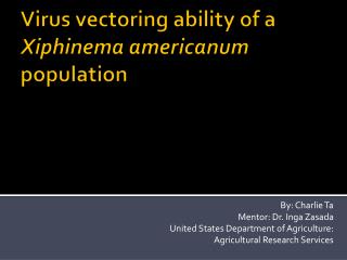 Virus vectoring ability of a Xiphinema americanum population