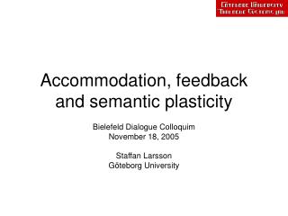 Accommodation, feedback and semantic plasticity