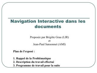 Navigation Interactive dans les documents