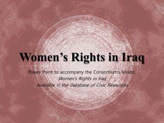Women’s Rights in Iraq