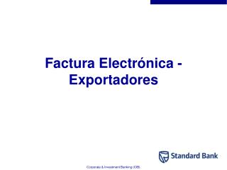 Factura Electrónica - Exportadores