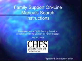 Family Support On-Line Manuals Search Instructions