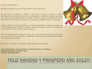FELIZ NAVIDAD Y PROSPERO AÑO 2012!!!