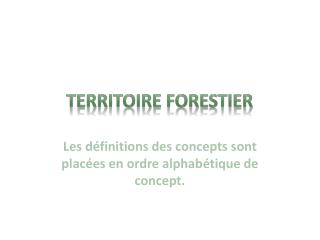 Territoire FORESTIER