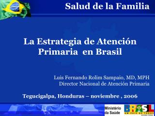 Salud de la Familia La Estrategia de Atención Primaria en Brasil