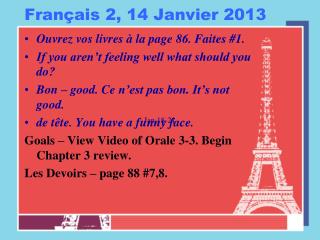 Français 2, 14 Janvier 2013