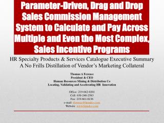 HR Specialty Products &amp; Services Catalogue Executive Summary