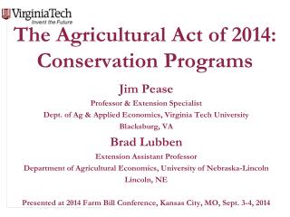 The Agricultural Act of 2014: Conservation Programs