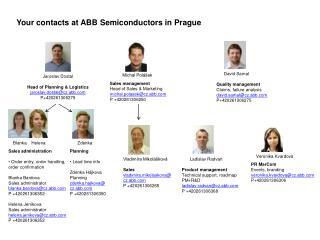 Your contacts at ABB Semiconductors in Prague