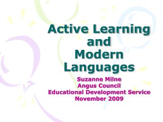 Active Learning and Modern Languages