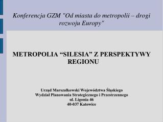 Konferencja GZM &quot;Od miasta do metropolii – drogi rozwoju Europy&quot;