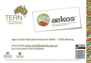 Agency Data Publication Process for ÆKOS – DCRG Meeting