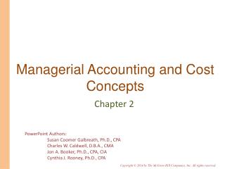 Managerial Accounting and Cost Concepts