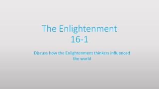 The Enlightenment 16-1
