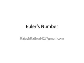 Euler’s Number