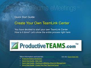 Quick Start Guide: Create Your Own TeamLink Center