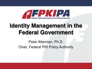 Identity Management in the Federal Government