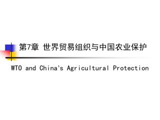 第 7 章 世界贸易组织与中国农业保护
