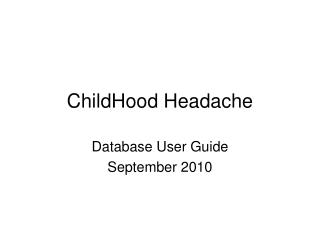 ChildHood Headache