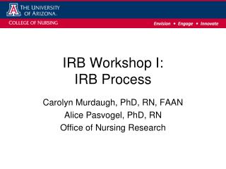 IRB Workshop I: IRB Process
