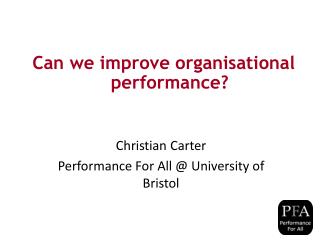 Christian Carter Performance For All @ University of Bristol
