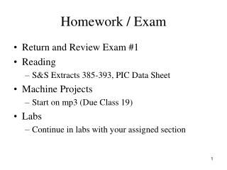 Homework / Exam