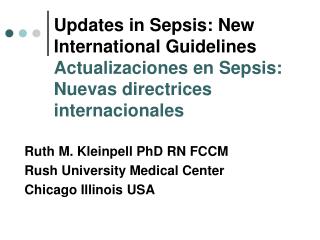 Updates in Sepsis: New International Guidelines