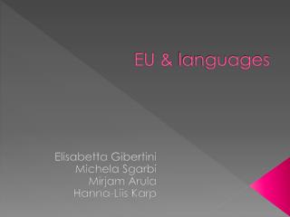 EU &amp; languages