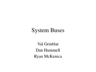 System Buses
