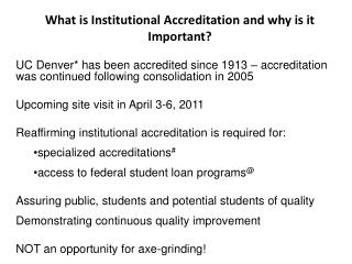 What is Institutional Accreditation and why is it Important?