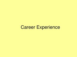 Career Experience