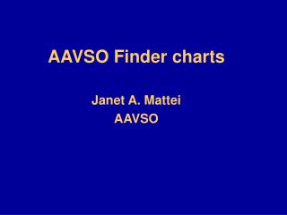 AAVSO Finder charts