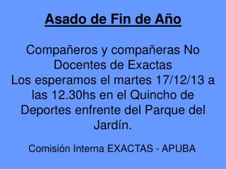 Comisión Interna EXACTAS - APUBA