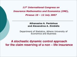 A stochastic dynamic control approach for the claim reserving of a non – life insurance