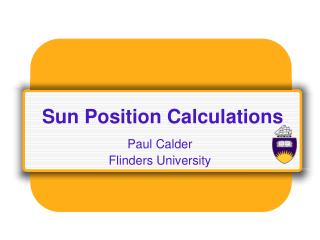 Sun Position Calculations